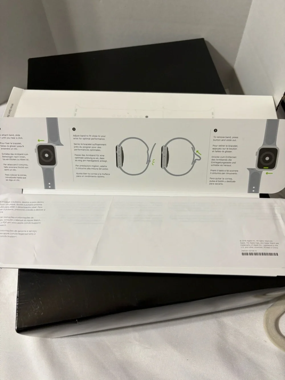 Apple Watch Sport Band with a Stainless Steel Pin White 40MM used in case EUC‎